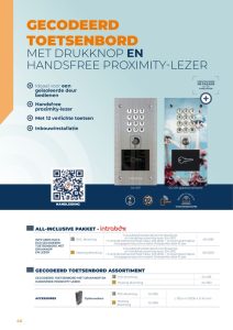 Gecodeerd toetsenbord met drukknop en handsfree proximity-lezer